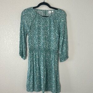 GAP KIDS  DRESS  SIZE XXL COLOR GREEN AND WHITE